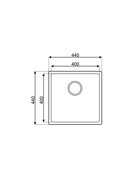 Asil Krom AS357 40x40 Paslanmaz Çelik Eviye - Resim 2