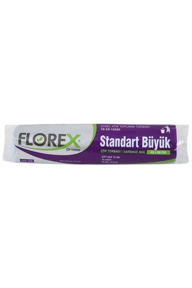 Askıcı Çöp Torbası Florex Standart Büyük Boy Çöp Poşeti 65 X 80 Cm 3 Adet ürün görseli 1