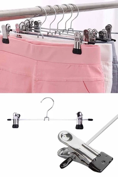 Askıcı Mandallı Pantolon Etek Askısı 40 Cm Metal 12 Adet ürün görseli 1