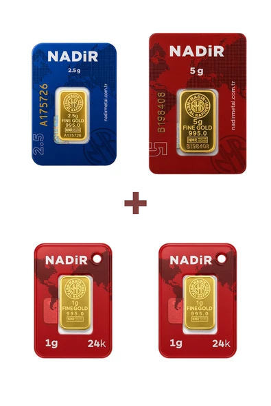 Nadir Gold 24 Ayar 9,5 Gram Altın (1 Ad 5 Gram Altın + 1 Ad 2,5 Gram Altın + 2 Ad 1 Gram Altın ) ürün görseli 1