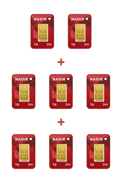 Nadir Gold 24 Ayar 8 Gram Külçe Altın (8 Adet 1 Gram Külçe Altın ) ürün görseli 1