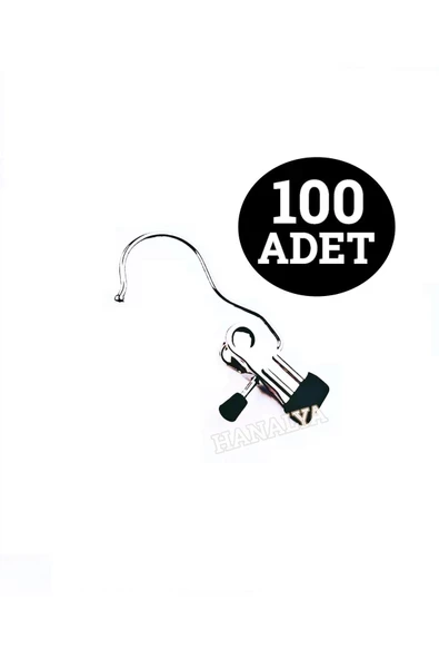 ASKICI Eşarp Askısı Elit Tek Mandal Krom Metal Askı, Şal Askısı - 100 Adet ürün görseli 1