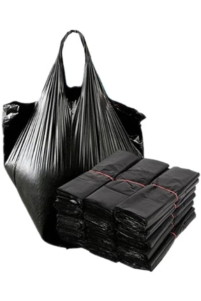 Askıcı Siyah Jumbo Atlet Poşet 45X85 cm Ekstra Kalın Dayanıklı Poşet Esnek 1 Kılo 15 Adet ürün görseli 1