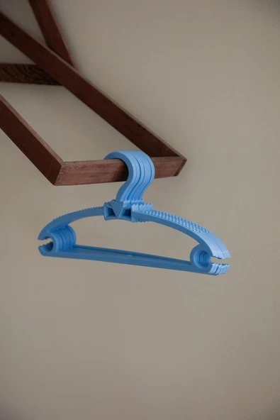 Askıcı Bebek Çocuk Elbise Askısı 12 Adet Bebek Askısı Çocuk Kıyafet Askısı Doğa Mavi Fiyonk Askı ürün görseli 1