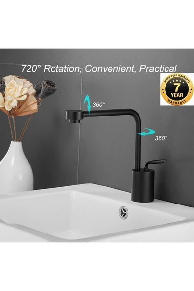 Banyo Lavabo Bataryası Yeni Model Tasarım Mat Siyah Renk 7 Yıl Garantili İthal ürün görseli 1
