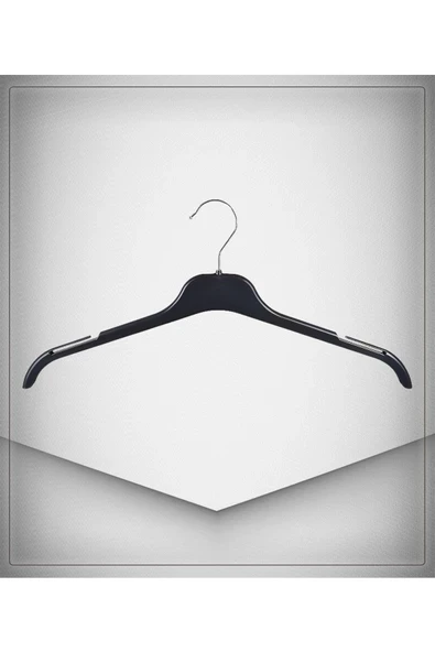 sedef askı 42 Cm Siyah Elbise Gömlek Bluz Tunik T-shirt Askısı Ec Serisi Çift Taraf Dolgulu 20 Adet ürün görseli 1