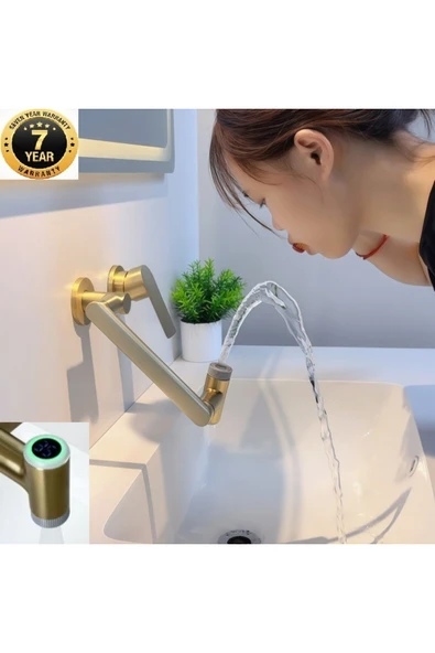 Banyo Ankastre Dijital Led Lavabo Bataryası Mat Gold Renk Sıva Altı Dahil 7 Yıl Garanti İthal ürün görseli 1