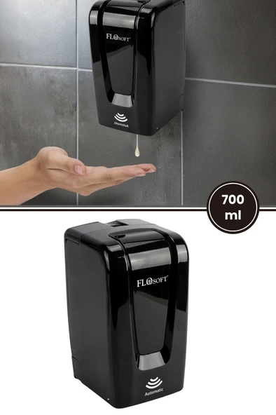 Vera Otomatik Sıvı Sabunluk ve Dezenfektan Verici 700ml, Fotoselli Sensörlü Sabunluk F208 Siyah ürün görseli 1