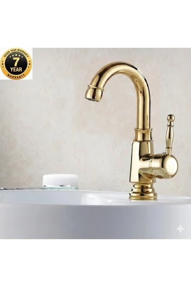 Banyo Lavabo Bataryası Altın Dore Gold Yeni Köşeli Gövde 7 Yıl Garantili İthal ürün görseli 1