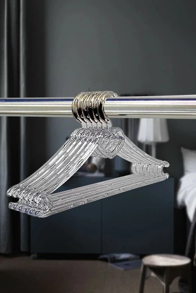 Askıcı Bebek Elbise Askısı Şeffaf Kristal Kalp Askı 24 Adet ürün görseli 1