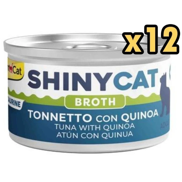 Gimcat Shinycat Broth Ton Balıklı ve Kinoalı Kedi Konservesi 70 gr x 12 Adet ürün görseli 1