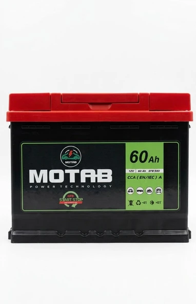 MOTAB 12V 60Ah EFB Start-Stop Akü - Yüksek Performanslı ürün görseli 1