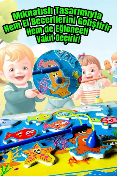 Kidsan Mıknatıslı Balık Tutma Puzzle  Oyunu ürün görseli 1
