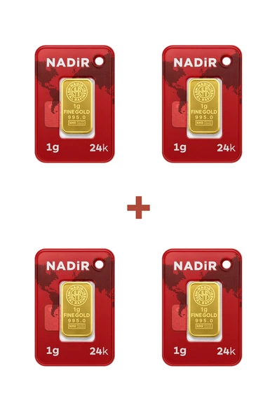 Nadir Gold 24 Ayar 4 Gram Külçe Altın (4 Adet 1 Gram Külçe Altın ) ürün görseli 1