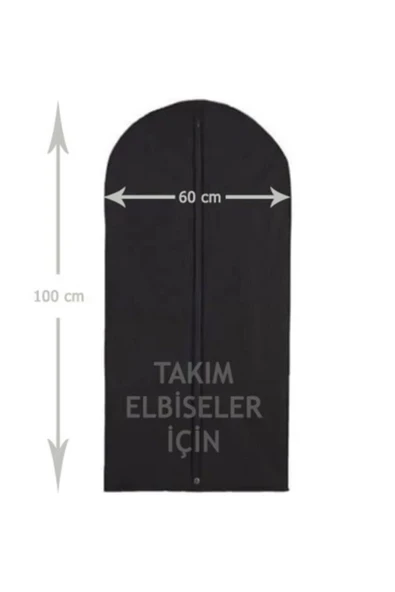 Askıcı Takım Elbise Kılıfı Gamboç 60x100 Siyah Tela Nonvoven ürün görseli 1
