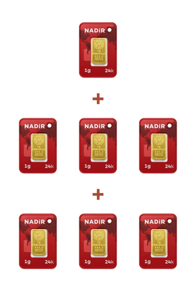 Nadir Gold 24 Ayar 7 Gram Külçe Altın (7 Adet 1 Gram Külçe Altın ) ürün görseli 1
