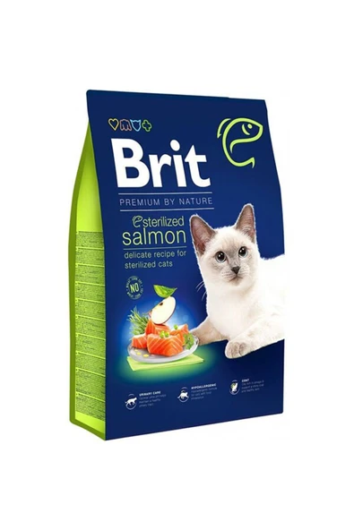 Brit Premium By Nature Sterilised Somonlu Kısırlaştırılmış Kedi Maması 8 Kg ürün görseli 1