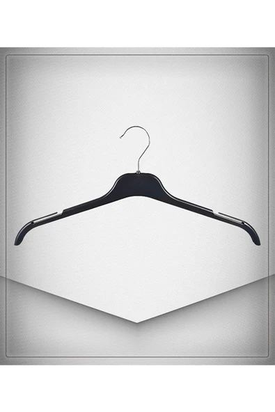 sedef askı 42 Cm Siyah Elbise Gömlek Bluz Tunik T-shirt Askısı Ec Serisi Çift Taraf Dolgulu 30 Adet ürün görseli 1