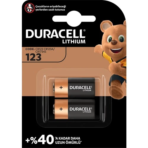 Duracell 123A 3V Lityum Pil 2'li ürün görseli 1