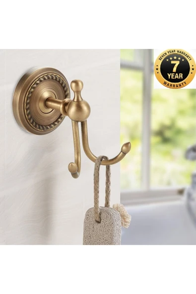 Banyo Tuvalet Antik Havlu Bornoz Askılık 2 li Yeni Tarz Stil 7 Yıl Garantili İthal ürün görseli 1