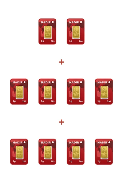 Nadir Gold 24 Ayar 10 Gram Külçe Altın (10 Adet 1 Gram Külçe Altın ) ürün görseli 1