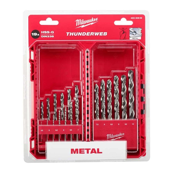 Milwaukee Metal Matkap Ucu Set 19 Parça (1-10) Thunderweb Seri -  4932493869 ürün görseli 1