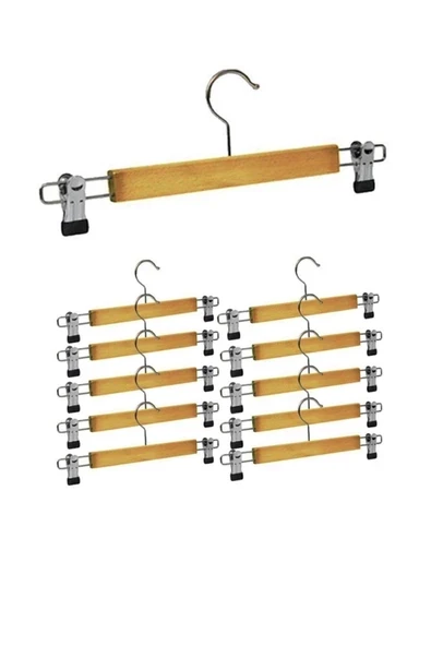 BALSA 20 Adet Ahşap Mandallı Elbise Etek Pantalon Askısı ürün görseli 1