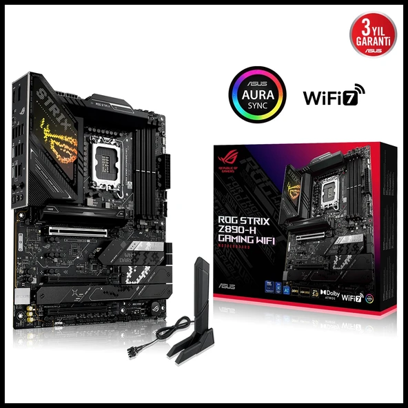 ASUS ROG STRIX Z890-H GAMING WIFI, 9066MHz, 4xDDR5, 4x M.2, HDMI, DP, Type-C, Wi-Fi 7, Bluetooth 5.4, Intel Core Ultra C ürün görseli 1