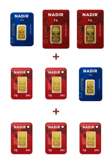 Nadir Gold 24 Ayar 20 Gram Altın (2 Ad 5 Gram Altın + 2 Ad 2,5 Gram Altın + 5 Ad 1 Gram Altın ) ürün görseli 1