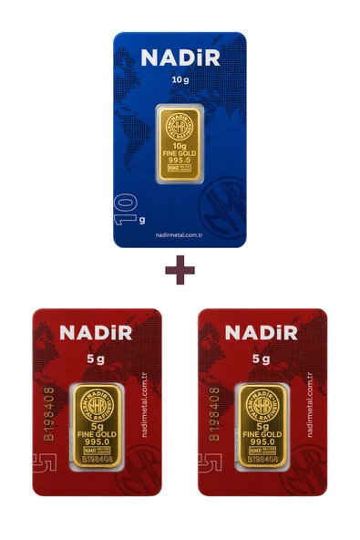 Nadir Gold 24 Ayar 20 Gram Külçe Altın (1 Adet 10 Gram Külçe Altın + 2 Adet 5 Gram Külçe Altın ) ürün görseli 1