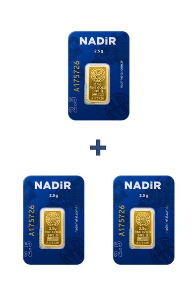 Nadir Gold 24 Ayar 7,5 Gram Külçe Altın (3 Adet 2,5 Gram Külçe Altın ) ürün görseli 1