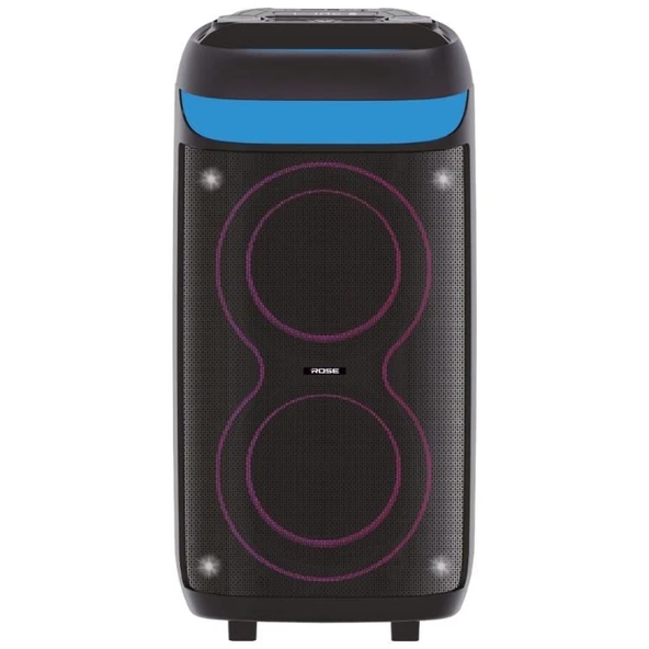 Rose HP-2250 Partybox Kablosuz Çift El Mikrofonlu Sarjlı Bluetooth Dual 8” Hoparlör ürün görseli 1