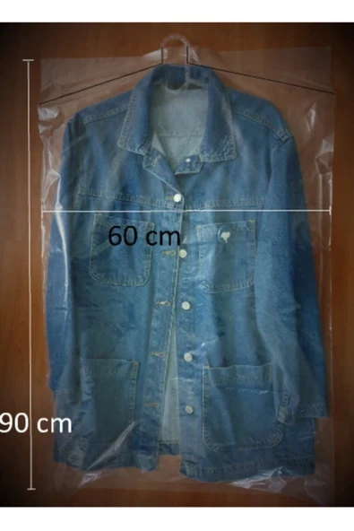 YİĞİT TİCARET Askılı Takım Elbise,ceket,kazak,tshirt Naylon Poşeti - Kıyafet Koruma Kılıfı - 60x90- 15 Adet ürün görseli 1