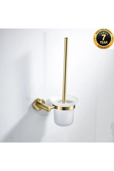Banyo Tuvalet Mat Gold Askılı Ankastre Tuvalet Fırçası Yeni Model Prinç 7 Yıl Garantili İthal ürün görseli 1