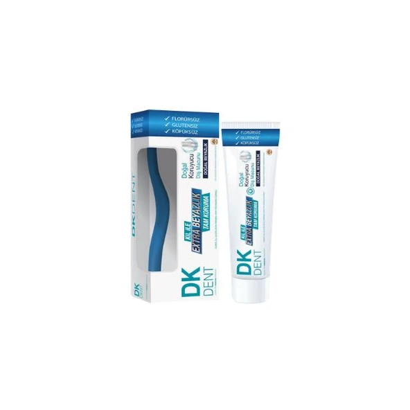Dkdent Kil İle Extra Beyazlık Tam Koruma Doğal Beyazlık Diş Macunu 75 ml + Diş Fırçası ürün görseli 1