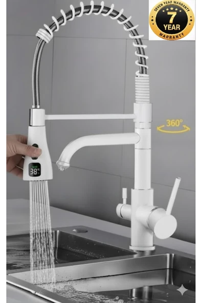 Mutfak Evye Bataryası Dual Flow Su Arıtma Çıkışlı Spiralli Dijital Led Fiskiyeli 7 Yıl Garanti Ithal ürün görseli 1