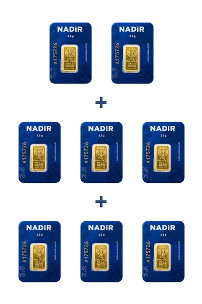 Nadir Gold 24 Ayar 20 Gram Külçe Altın (8 Adet 2,5 Gram Külçe Altın ) ürün görseli 1
