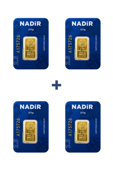 Nadir Gold 24 Ayar 10 Gram Külçe Altın (4 Adet 2,5 Gram Külçe Altın ) ürün görseli 1