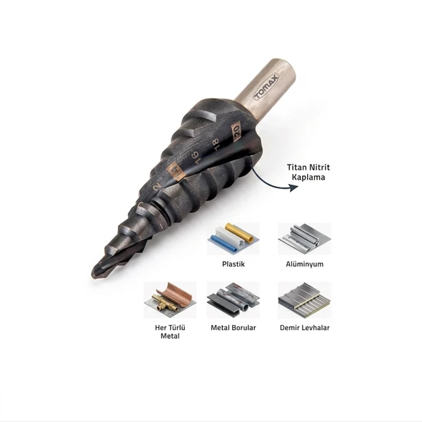 Tomax Expert Kademeli Matkap Ucu 4 - 20 Mm (titan Nitril Kaplama) ürün görseli 1