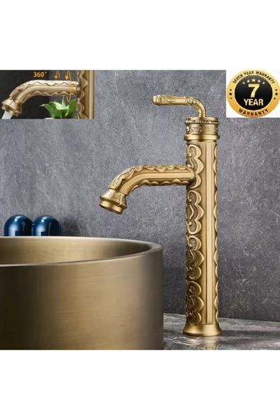 Banyo Çanak Lavabo Bataryası Yeni Desenli Tasarım ANTİK Renk 7 Yıl Garantili İthal ürün görseli 1