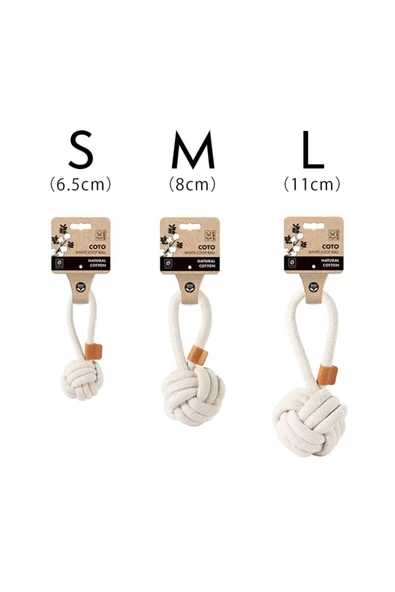 Hype Store M-PETS WHITE LOOP BALL 8CM ÇEKMELİ ÖRGÜ TOP OYUNCAK - Resim 3