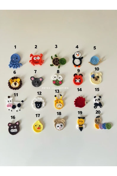 Petek Collection Örgü Hayvan Figür Motifler (10 adet) ürün görseli 1