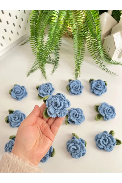 Alis Baby Collection Gül Hırka Objesi / El Örgüsü Motif / 10 Adet ürün görseli 1