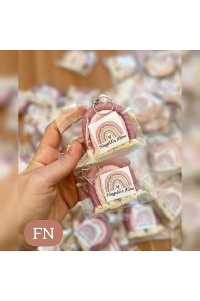 FN Makrome Gökkuşağı Anahtarlık 20 Adet (kişiye Özel) ürün görseli 1