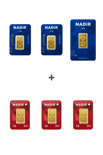 Nadir Gold 24 Ayar 18 Gram Altın (1 Ad 10 Gram Altın + 2 Ad 2,5 Gram Altın + 3 Ad 1 Gram Altın ) ürün görseli 1
