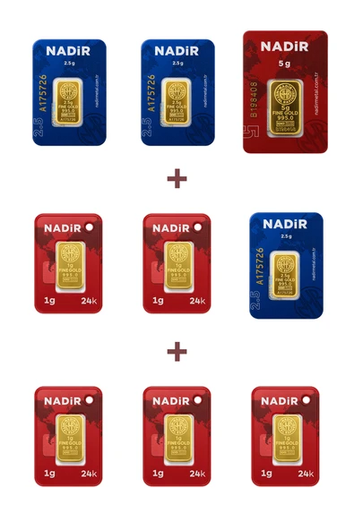 Nadir Gold 24 Ayar 17,5 Gram Altın (1 Ad 5 Gram Altın + 3 Ad 2,5 Gram Altın + 5 Ad 1 Gram Altın ) ürün görseli 1