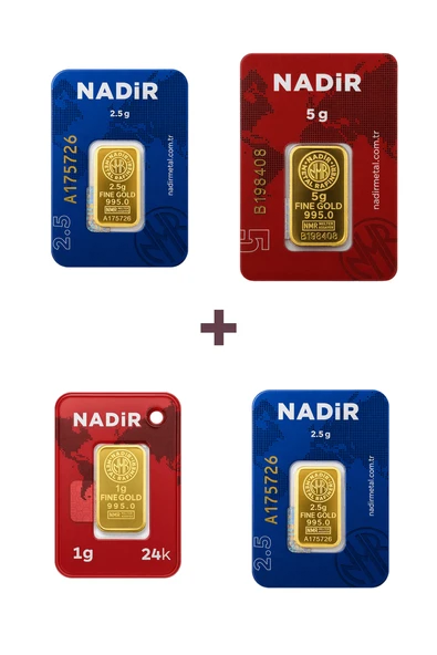 Nadir Gold 24 Ayar 11 Gram Altın (1 Ad 5 Gram Altın + 2 Ad 2,5 Gram Altın + 1 Ad 1 Gram Altın ) ürün görseli 1