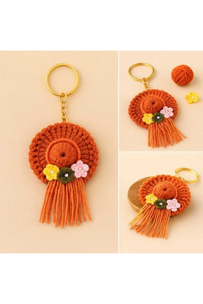 Handmade El Yapımı Örgü Şapka Anahtarlık – Çanta Süsü – Araba Ayna Süsü ürün görseli 1