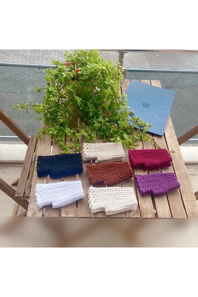 butiktia El örgüsü parmaksız eldiven - Resim 2