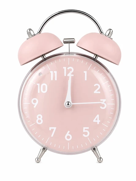 Valkyrie Retro Çalar Saat Işıklı Analog Masa Saati Dekoratif Komodin Saati Bombe Kapaklı 15x10 Pembe ürün görseli 1